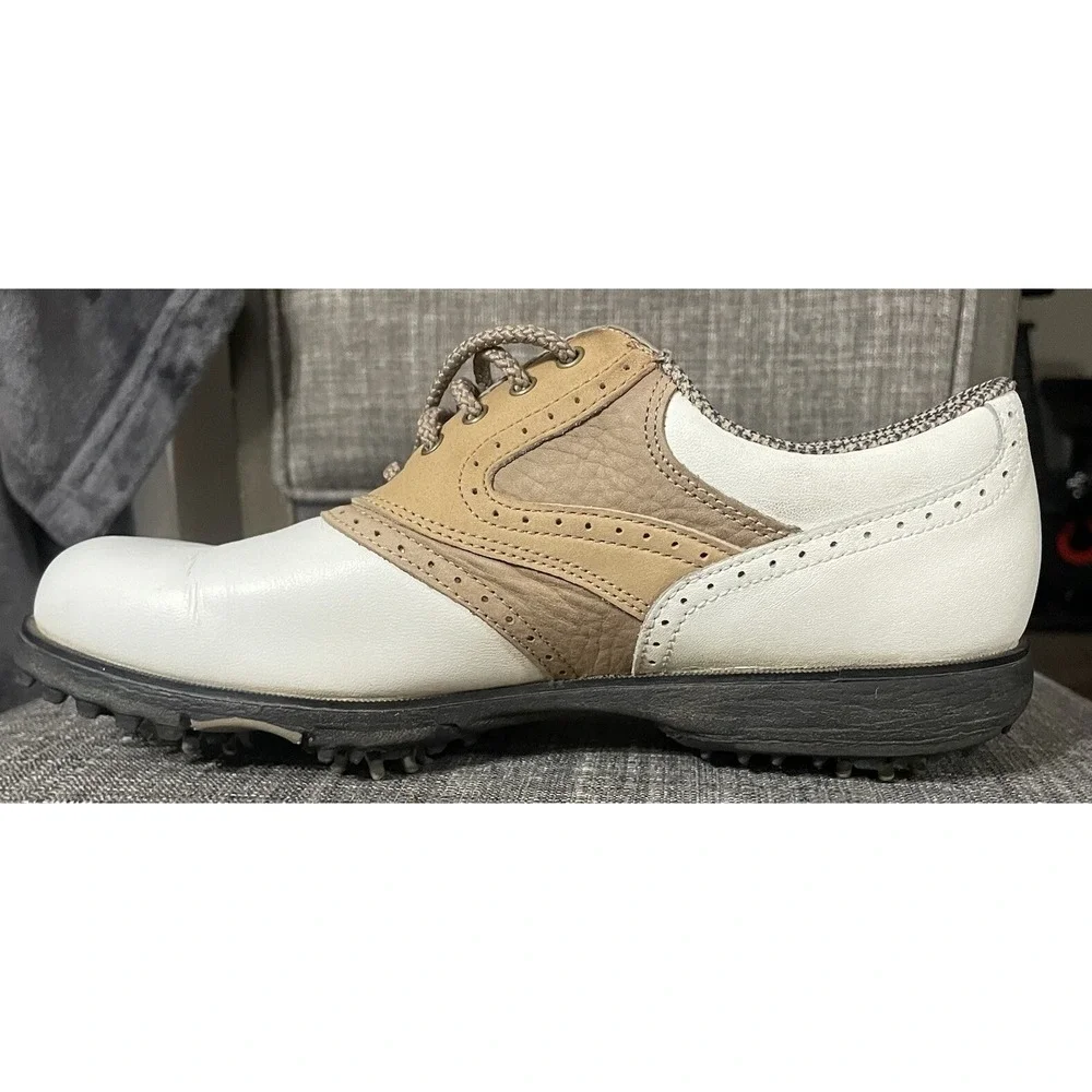 Womens FootJoy Golf Saddle Shoes Size 6.5 Soft-Joys Terrains White‎ Tan 98308